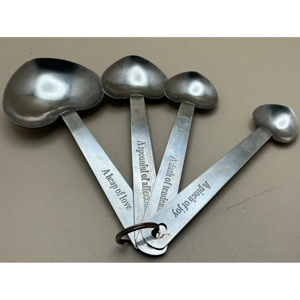 Love Beyond Measure Heart Shaped Measuring Spoons Stainless‎ Steel Wedding Favor